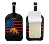 Etichette carine con stampa USA Los Angele 10,9 x 7,9 cm, eleganti etichette per bagagli valigie accessori da viaggio eleganti