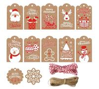 Etichette Carta kraft,Etichette Regalo,Etichette Regalo di Natale,120 Pezzi Tag Regalo,Etichette Regalo di Carta Fai Da Te,Targhette Carta Kraft Tag Regalo Festival per Etichetta Regalo di Natale