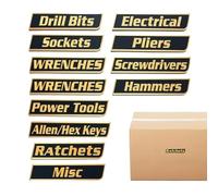 Etichette Cassetta Attrezzi | 12 Pezzi Magnete Forte | Etichette Magnetiche Per Organizzazione Cassetta Degli Attrezzi - Per Identificare Organizzare Garage Officina Auto