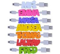 Etichette cavo Etichetta autoadesiva personalizzato 3D - Clip con lettere in rilievo - Idea regalo - 15 colori a scelta - 100% personalizzabile