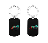 Etichette chiave stampate portachiavi in metallo colorato con gamberetti Mantis Etichette chiave personalizzate con anello Regali unici