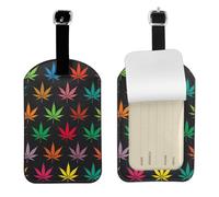 Etichette colorate con foglie di cannabis stampate, per valigie, borse da viaggio, elegante, 10,9 x 7,9 cm, protezione della privacy