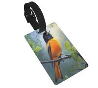 Etichette colorate per bagagli con uccello che canta su un ramo, etichetta identificativa per valigie, ideale per viaggi e crociere