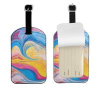 Etichette colorate per bagagli in pelle con stampa tie dye, per borse da viaggio Neast, set di etichette per nome e identificazione, per uomini e donne, 1 confezione