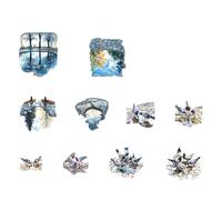 Etichette colorate stampate, accessori d'arte natura per riviste e progetti di assemblaggio creativi, etichette del paesaggio