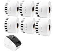 Etichette Compatibili DK-22223 a Lunghezza Continua 50mm x 30,48m per Stampanti Brother QL - Rotoli Adesivi per Ufficio, Spedizioni e Archiviazione (6 Rotoli tutti senza Supporto)