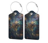 Etichette con anello in acciaio inossidabile in pelle a forma di farfalla da sogno, personalizzate per donne, uomini e bambini, 2 pezzi