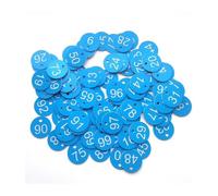 Etichette con numeri da tavolo, Etichette con numeri incisi 100 pezzi 5 cm 1-100 con foro multicolore su un lato(Blu)