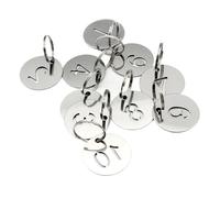 Etichette Con Numeri In Metallo Portachiavi Con Targhetta Identificativa In Acciaio Inossidabile Numero Tondo Da 30 Mm. Ciondolo Piastra Traforata Personalizzata Per Scuola,Casa, Chiavi(101-150)