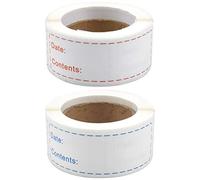 Etichette Congelatore 300 Pezzi 2 Rolls Data Adesivi Etichette di Cibo Congelatore Autoadesivi per Ristorante Casa Cucina Congelatore Contenitori Barattoli Rosso Blu (76 x 25mm)