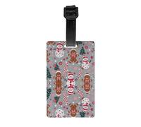 Etichette da crociera con anello regolabile in PVC, a forma di omino di pan di, pupazzo di neve, caramelle, etichette per bagagli con nome per donne e uomini, etichette larghe per l'identificazione