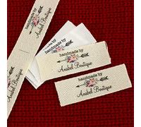 Etichette da Cucito Personalizzate in Twill e Cotone - Accessorio Con Logo o Testo per Cose a Maglia Fatte a Mano (2,50 Pezzi)