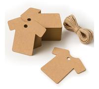 Etichette da regalo, 50 pezzi, colore marrone, con corda, 6 x 5 cm, per regali di nozze, compleanno, Natale [albero di Natale]