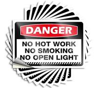 Etichette Danger No Hot Work No Smoking No Open Light per parete per camera da letto e libro Wall Art - Divertente adesivo per studenti all'aperto per autista (20 x 30 cm, 1 pezzo)