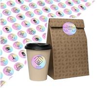 Etichette d'argento olografiche impermeabili personalizzate, carica il tuo logo o testo, adesivi personalizzati per il logo aziendale