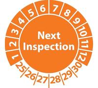 Etichette di calibrazione con data e anno di ispezione, diametro 40 mm, 100 pezzi