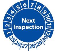 Etichette di calibrazione con data e anno di ispezione, diametro 40 mm, 100 pezzi