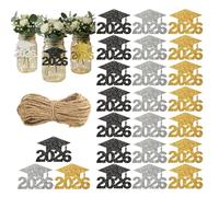 Etichette Di Laurea 'Anno 2026 24 pezzi di etichette glitter per cappelli