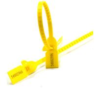 Etichette di plastica, 100 X Sigilli di sicurezza gialli Etichetta a prova manomissione Fascette plastica strette Sigillo numerato con denti for pacchi bagagli