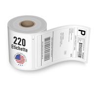 Etichette di spedizione 104 x 159 mm (4x6) compatibili con Dymo 4XL, Zebra, Epson, Double Dragon - 220 etichette/rotolo, compatibili S0904980 e 1744907, autoadesive, senza BPA, NON per 5XL