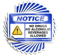 Etichette e avvisi No Drugs No Alcoholic Beverages Allowed Funny Magnetic Bumper Stick-on per libri per adulti - Cartello bar per bar all'aperto (8 x 12 cm, 10 pezzi)