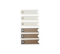 Etichette Fanion - GRAINE CREATIVE - 20 bianche + 20 kraft - 5 x 1,2 cm - Miste - Occhiello marrone