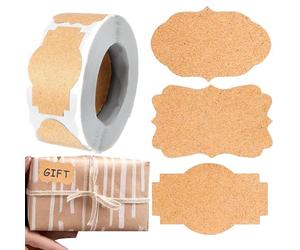 Etichette identificative in rotolo vuote - Sigilli per imballaggi con texture naturale, Etichette postali adesive decorative, Dimensioni cinque zero tre zero millimetri, Materiale in fibra di cellulos