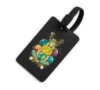 Etichette identificative per bagagli con stampa della Dea Madre Terra, ideali per valigie e zaini, con nome incluso.