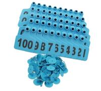 Etichette identificative per bestiame, 100 pezzi, numero 001-1000 a scelta, per mucche da latte, capra, pecora, maiale, animali, 101-200/101-200 (blu, .301 400)