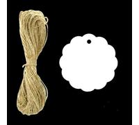 Etichette in carta kraft bianca nera marrone Etichetta a forma di fiore Etichetta per bagagli Nota di nozze Prezzo in bianco Etichetta da appendere 6 * 6 cm 100 pezzi/lotto-Bianco