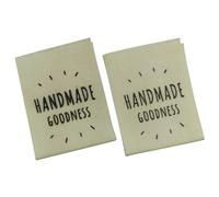 Etichette in cotone fatte a mano per vestiti Stampa fatta a mano con etichette Etichette per indumenti Etichetta per cucire in tessuto lavorata a mano personalizzata-50 pezzi
