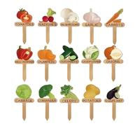 Etichette in legno, 15 pezzi, design floreale da giardino, marcatori vegetali riutilizzabili | meteoresistenti, vasi da fiori serra all'aperto, 12 x 6,5 cm