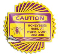 Etichette in metallo pesante, decorazione da parete 3D Peel & Stick/Caution Honeybees Hard At Work, Do Not Disturb, motivazionale per studenti, cartelli da grotta vintage divertenti (20 x 30 cm, 1