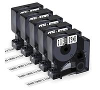 Etichette in Nylon Flessibili Aken Compatibile con Dymo Rhino 18489 A18489 | 19mm x 3.5m, Nero su Bianco, Compatibile con Dymo Rhino 4200 5200 6000 Stampanti Industriali