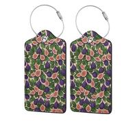 Etichette in pelle di fico e foglia in acciaio inossidabile personalizzate per donne, uomini e bambini, 4 pezzi