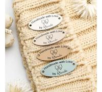 Etichette In Pelle Fatte A Mano Personalizzate Con Testo O Icona, Etichetta Ovale Personalizzata 19x45 mm Per Abbigliamento, Regali, Articoli Fai Da Te(10pcs)