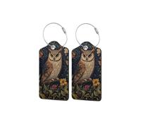 Etichette in pelle per valigie, etichetta identificativa con copertura per la privacy con anello in acciaio inossidabile da viaggio - Aloof