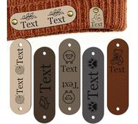 Etichette in pelle personalizzate per articoli all'uncinetto Etichette personalizzate per maglieria all'uncinetto cappelli fatti a mano berretti sciarpe borse