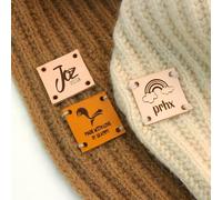 Etichette In Pelle Personalizzate Per Articoli Fatti A Mano All'uncinetto, Etichette In Pelle Personalizzate Con Rivetti Etichette Fai Da Te Per Maglieria Per Cappelli E Sciarpe