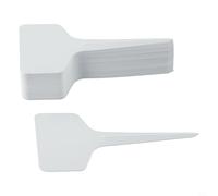 Etichette in plastica a T per vivaio, 6 x 10 cm, per marcare le piante in giardino, serra o cupola di propagazione, riutilizzabili e facili da pulire (50 pezzi + bianco)