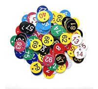 etichette in plastica numerate, Targhette portanumero in plastica con foro 100 pezzi 1-100 Multicolor(Multi)
