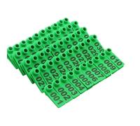 Etichette in plastica per animali da allevamento, Etichetta auricolare for l'identificazione del bestiame, 100 pezzi, multicolore, di varie dimensioni(5.2cm*1.8cm(2.05in*07in),Green 001-100)