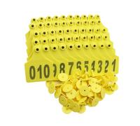 Etichette in plastica per animali da allevamento, Etichetta auricolare for l'identificazione del bestiame, 100 pezzi, multicolore, di varie dimensioni(10cm*7.5cm(3.93in*2.95in),Yellow 201-300)