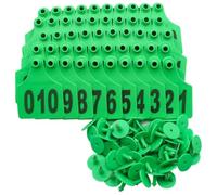 Etichette in plastica per animali da allevamento, Etichetta auricolare for l'identificazione del bestiame, 100 pezzi, multicolore, di varie dimensioni(10cm*7.5cm(3.93in*2.95in),Green 101-200)