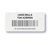 Etichette inventario beni cespiti personalizzate 47 x 22 mm in poliestere argento opaco (1000)