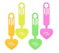 Etichette luminose per bagagli, identificatori a forma di cuore, etichette da viaggio fluorescenti, per trovare valigie, custodie di sicurezza trasparenti fluorescenti, da viaggio