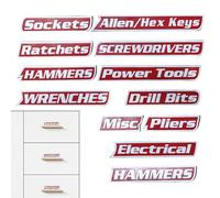 Etichette Magnetiche Cassetta Attrezzi - 12 Pezzi Organizzatore Utensili Con Etichette Magnetiche - Cartellini Per Cassetti Metallici | Per Casa Cassetto Armadio Garage Laboratorio