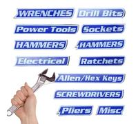 Etichette Magnetiche Cassetta Attrezzi - 12 Pezzi Organizzatore Utensili Con Etichette Magnetiche - Tag Per Organizzazione Cassetta | Per Casa Cassetto Armadio Azienda Aula Laboratorio Ufficio