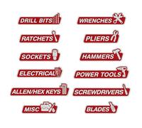 Etichette magnetiche con magnete per cassetta degli attrezzi - adesivi in resina magnetici per cassetti - etichette magnetiche per attrezzi | per classificazione garage officina carrelli armadi per la