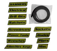 Etichette magnetiche per cassetta degli attrezzi | 12 adesivi rimovibili e riutilizzabili per l'organizzazione | Etichette organizzative per scatola strumenti,per carrelli in acciaio, cassetti